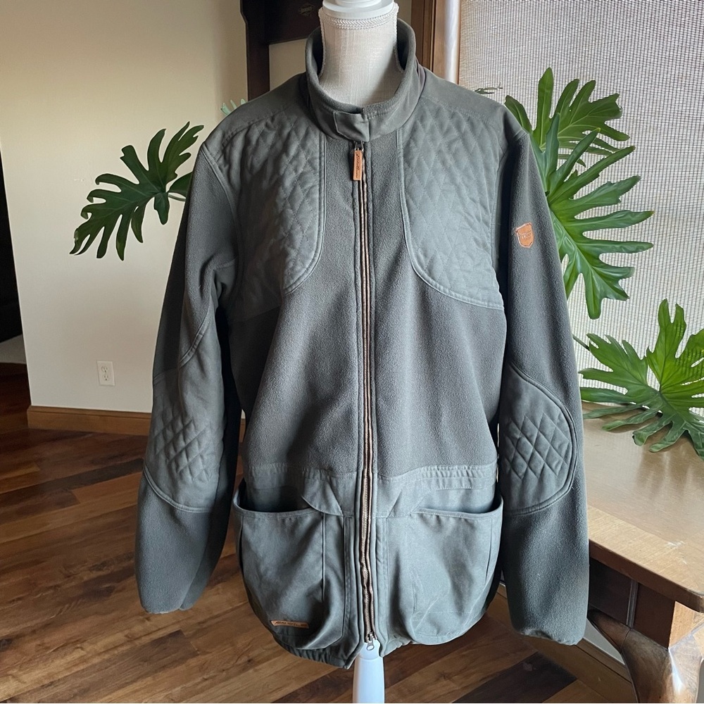 Eddie Bauer Sport Shop Olive Green Canvas & Fleece Chore Jacket XL Tall